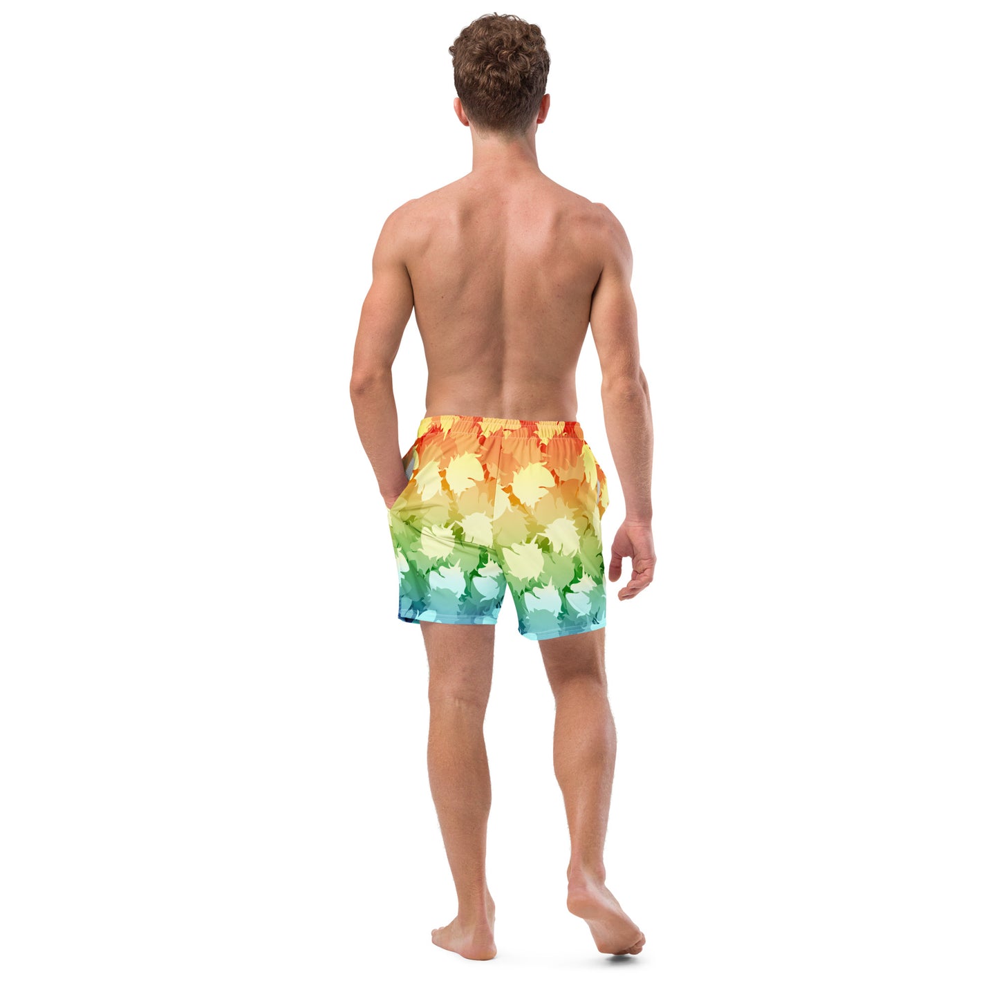 Rainbow Unicorn Camo Men's Swim Trunks
