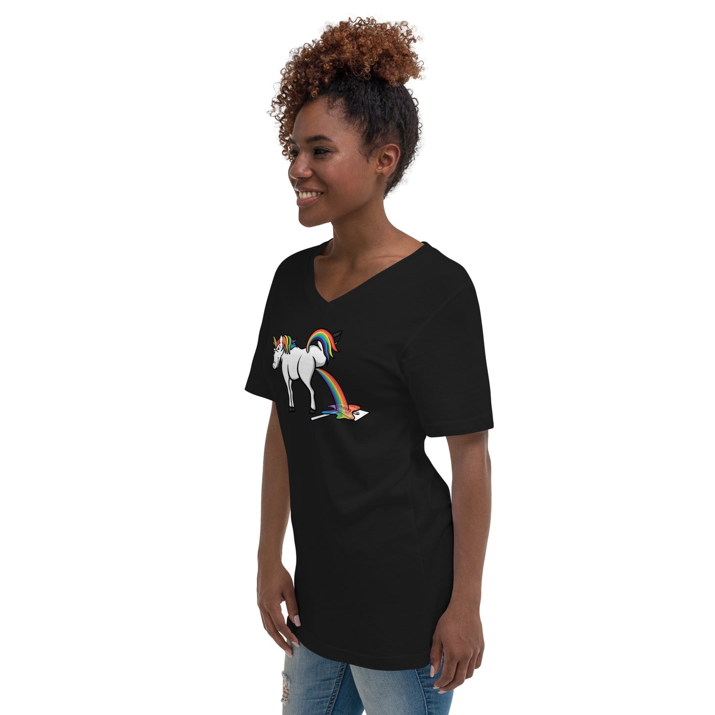 Morgan The F. Unicorn Unisex V-Neck T-Shirt