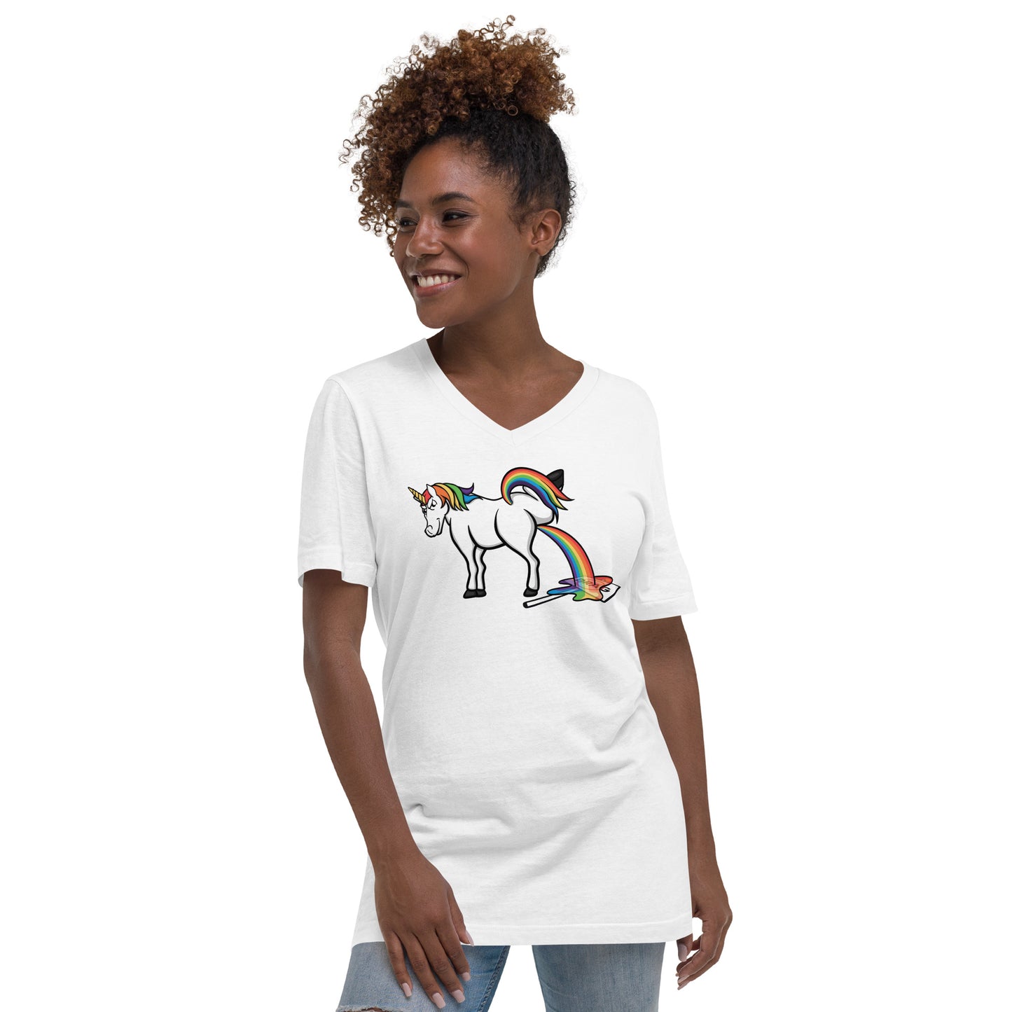 Morgan The F. Unicorn Unisex V-Neck T-Shirt