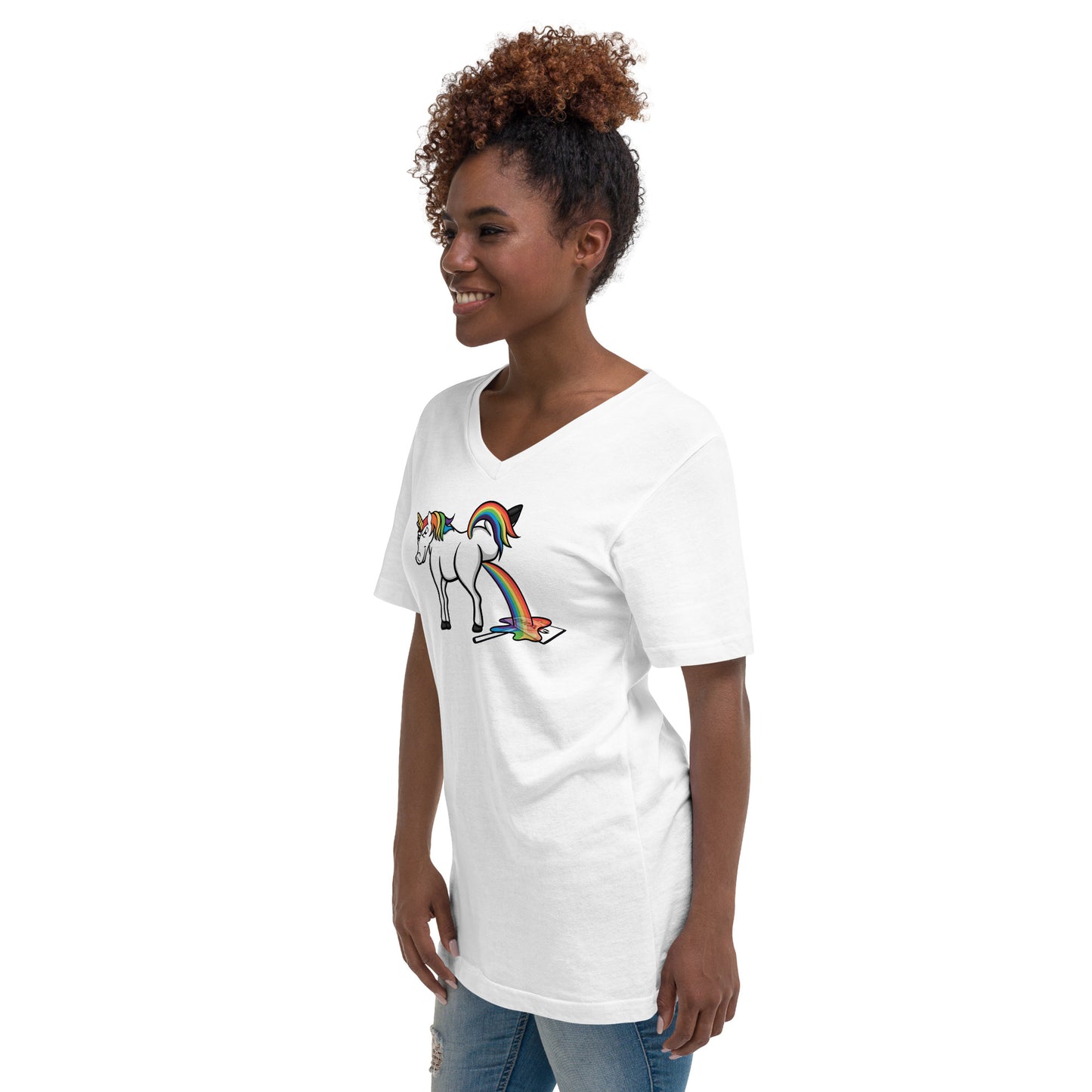 Morgan The F. Unicorn Unisex V-Neck T-Shirt