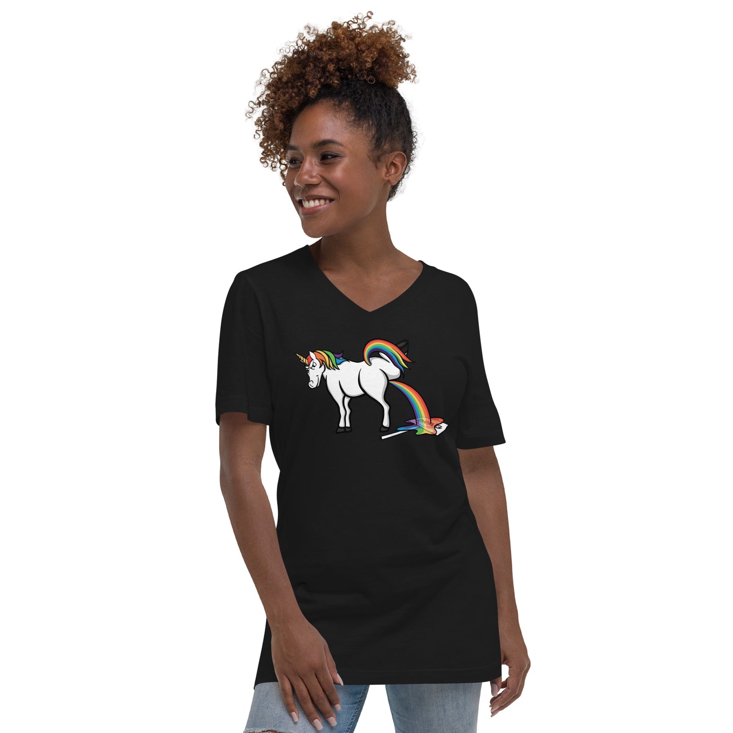 Morgan The F. Unicorn Unisex V-Neck T-Shirt