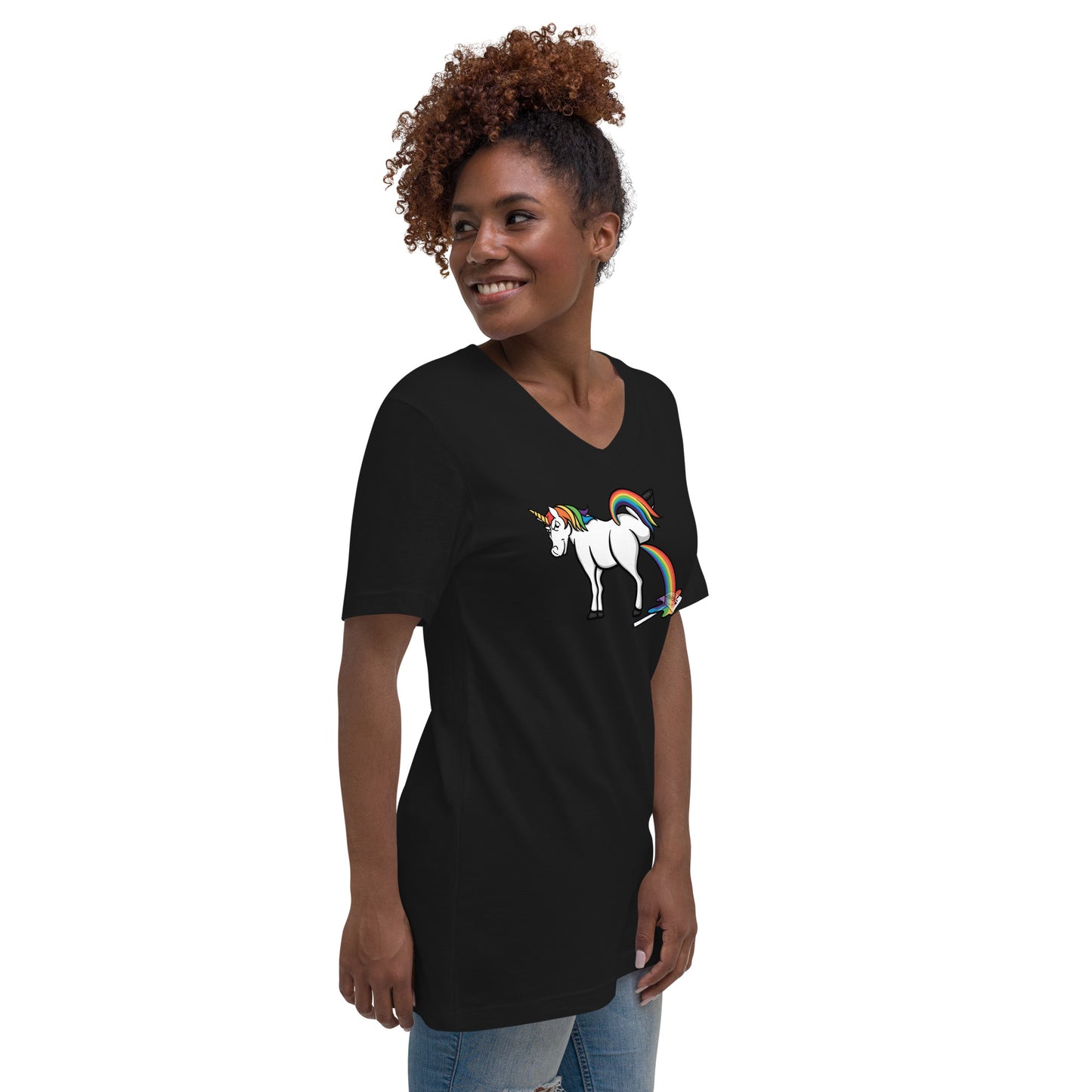 Morgan The F. Unicorn Unisex V-Neck T-Shirt