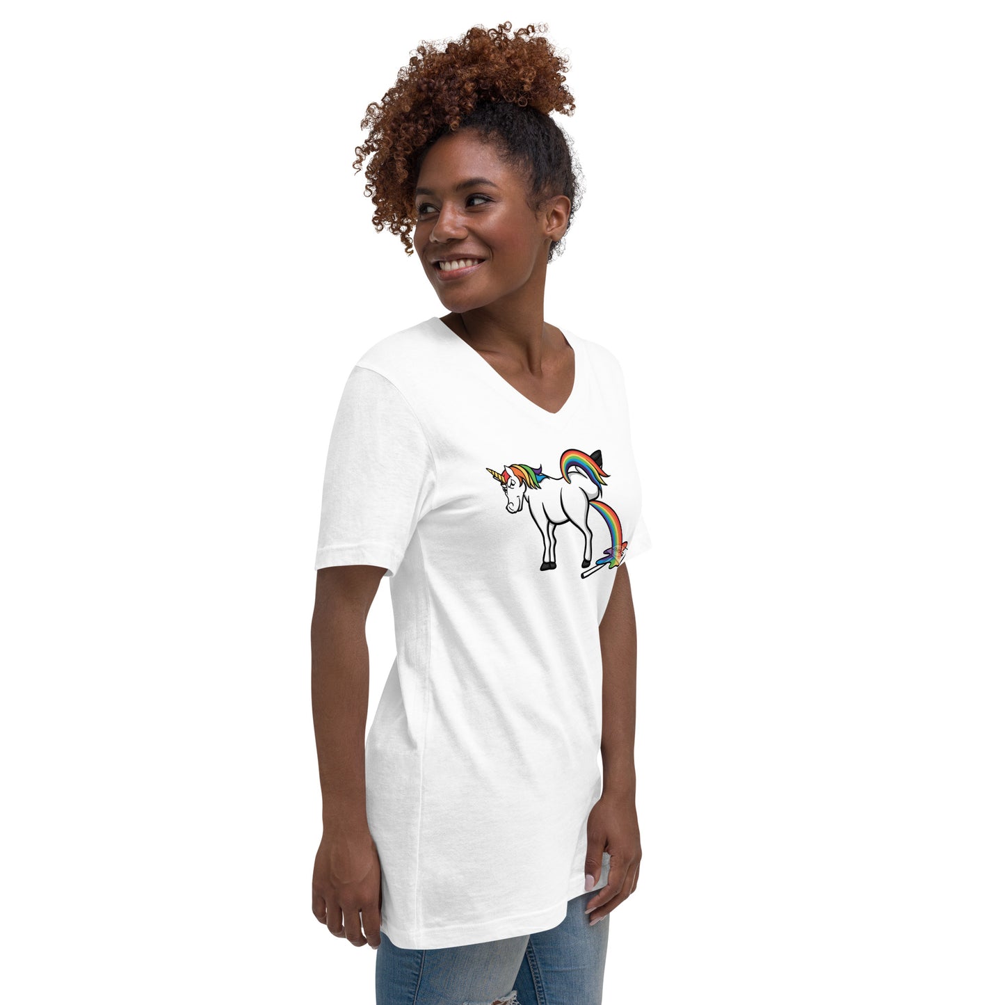 Morgan The F. Unicorn Unisex V-Neck T-Shirt